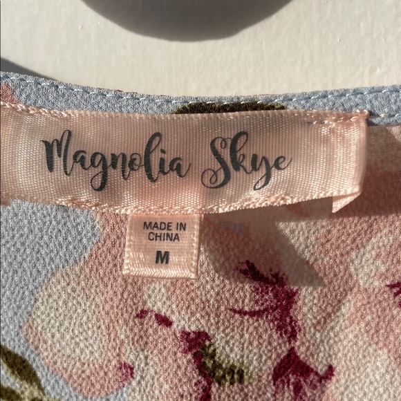 Magnolia Skye Floral Top in Light Blue, Pink & Green - Picture 2 of 8